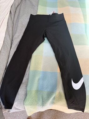 Nike Black Leggings with White Swoosh